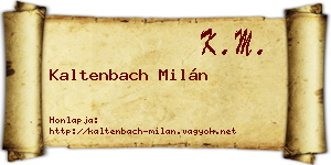 Kaltenbach Milán névjegykártya