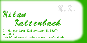 milan kaltenbach business card